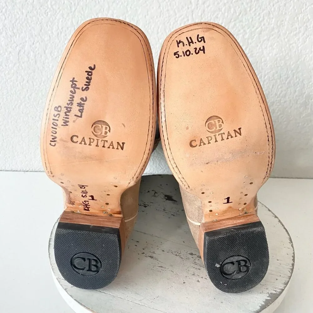 Lane Womens Square Toe Cowboy Boots 7.5 Blue Brown Suede Western Cowgirl Tall - Picture 8 of 11